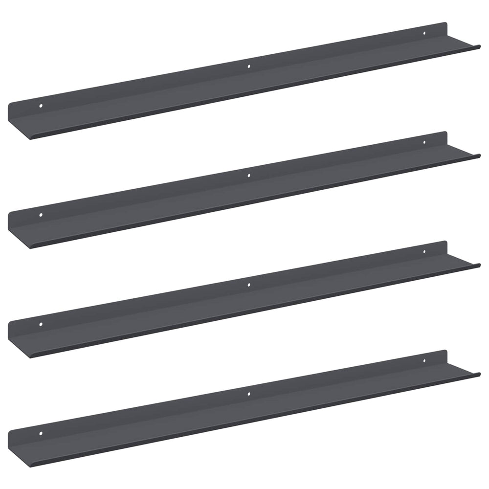 vidaXL Étagère flottante 4 pcs Anthracite 80 x 9 x 2,5 cm Acier