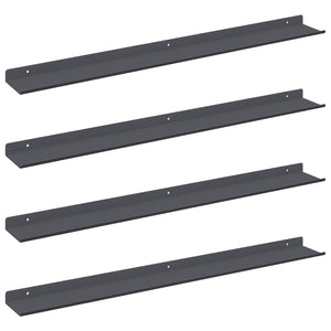 Anthrazit Schwebendes Regal, 4er-Set