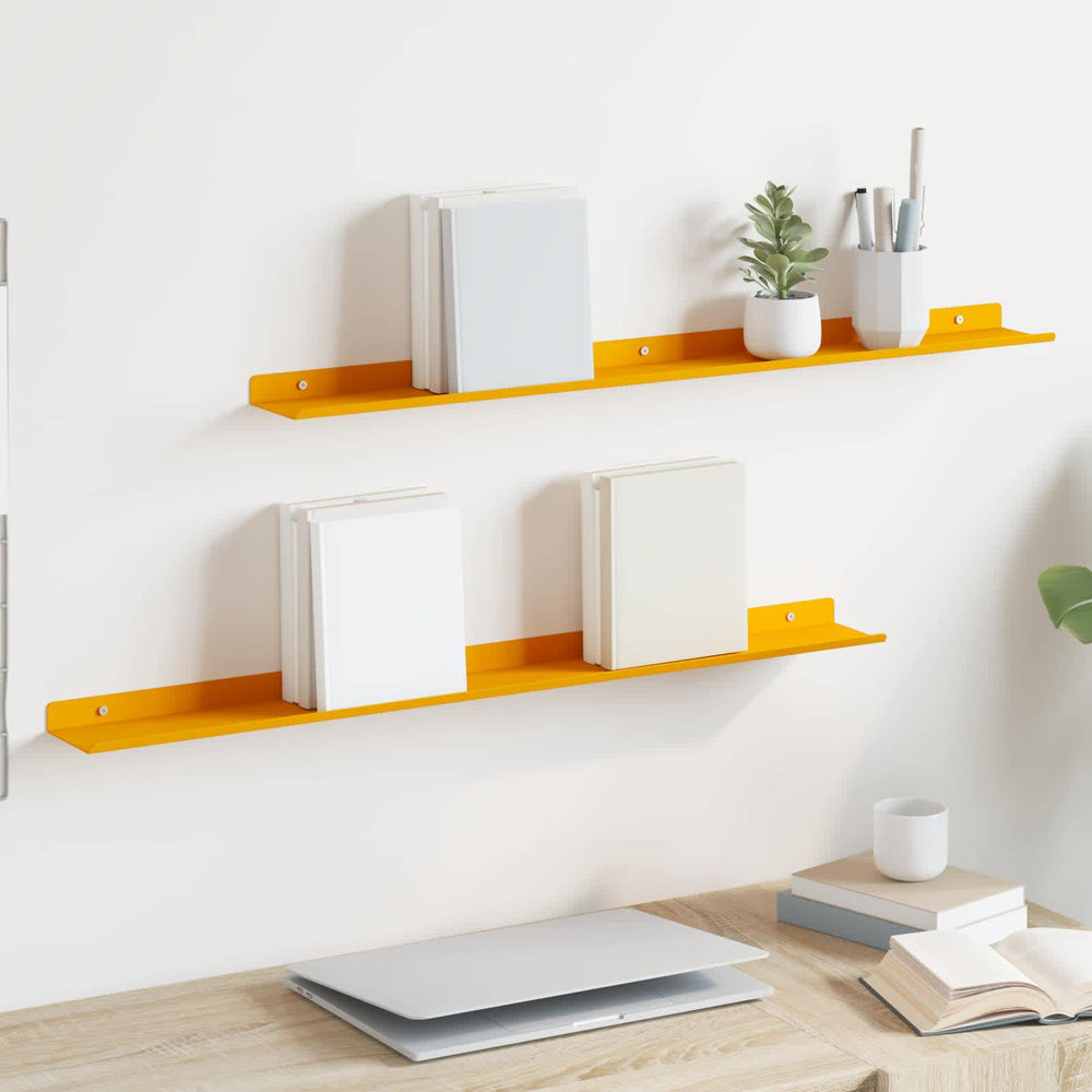Schwebendes Regal Senfgelb 80cm, 2er-Set