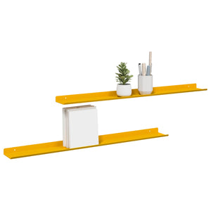 Schwebendes Regal Senfgelb 80cm, 2er-Set