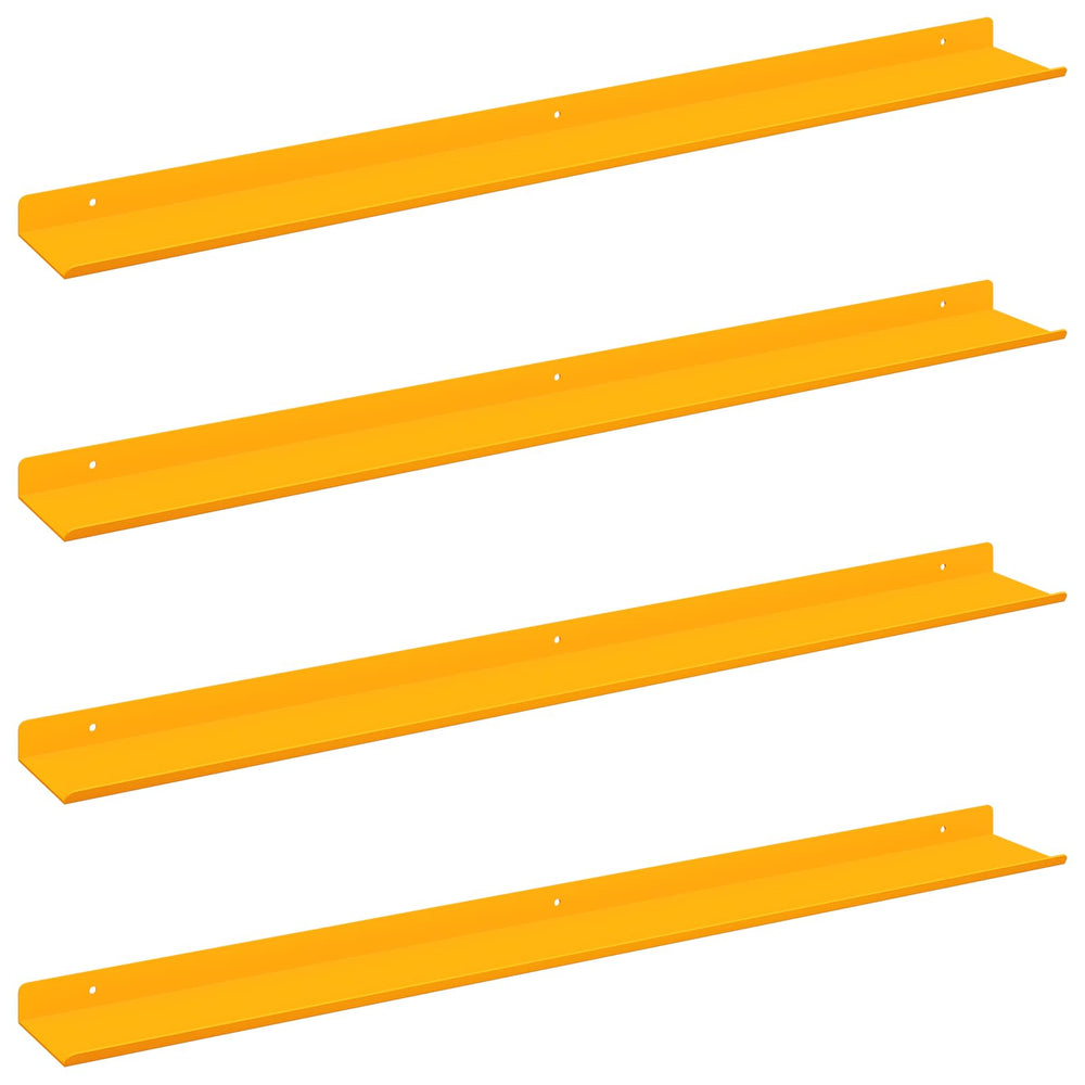 Schwebendes Regal Senfgelb, 4er-Set