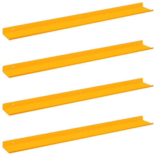 Schwebendes Regal Senfgelb, 4er-Set