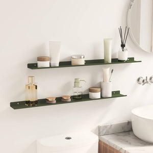 Schwebendes Regal Olive Grün 80cm 2er Set