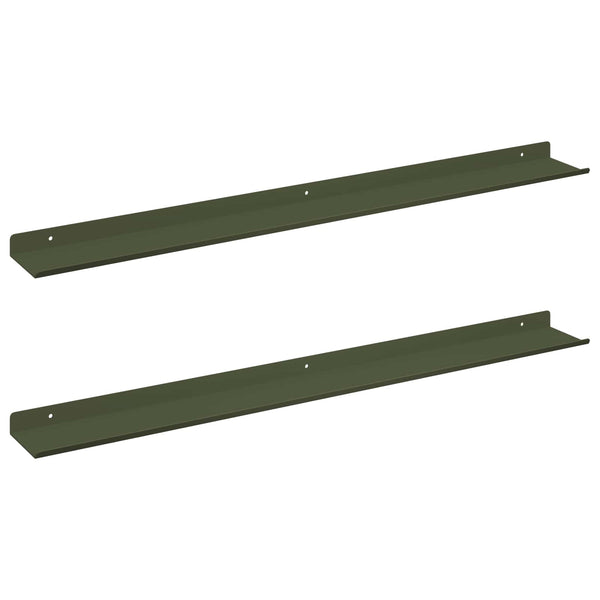 Schwebendes Regal Olive Grün 80cm 2er Set