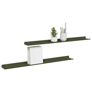 Schwebendes Regal Olive Grün 80cm 2er Set