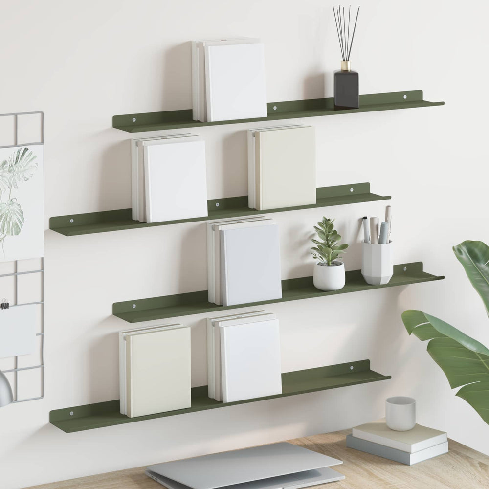 Schwebendes Regal Olive Grün 4er Set