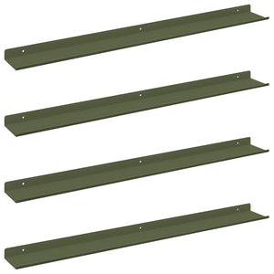 Schwebendes Regal Olive Grün 4er Set