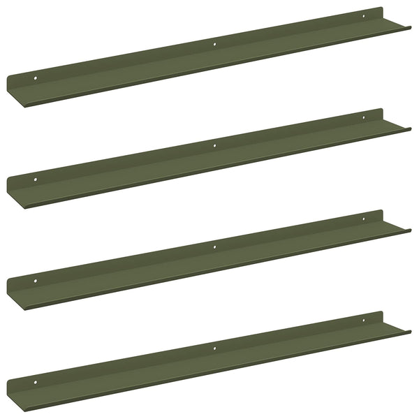 Schwebendes Regal Olive Grün 4er Set