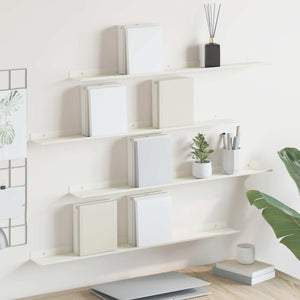 Schwebendes Wandregal, 80cm, Weiß, 4er Set