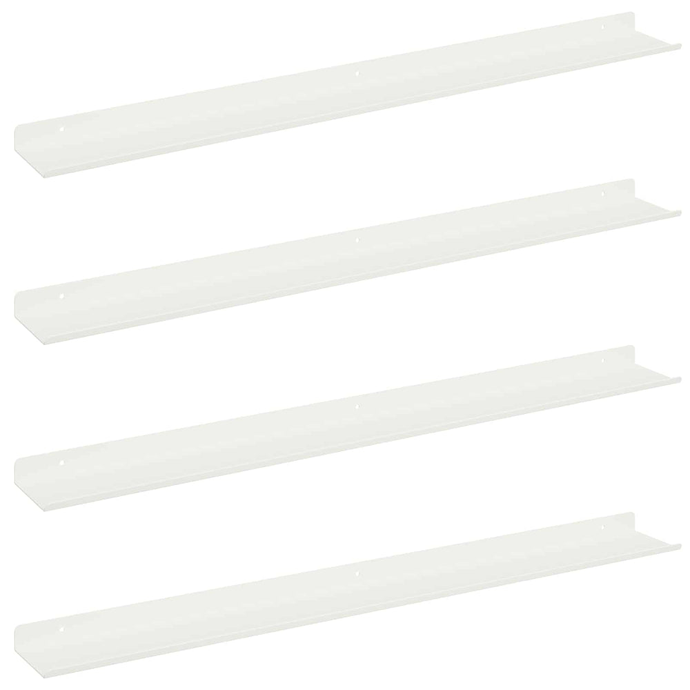 vidaXL Étagère flottante murale 4 pcs Blanc 80 x 9 x 2,5 cm Acier