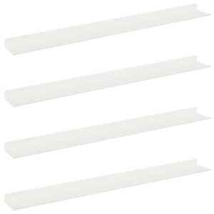 Schwebendes Wandregal, 80cm, Weiß, 4er Set
