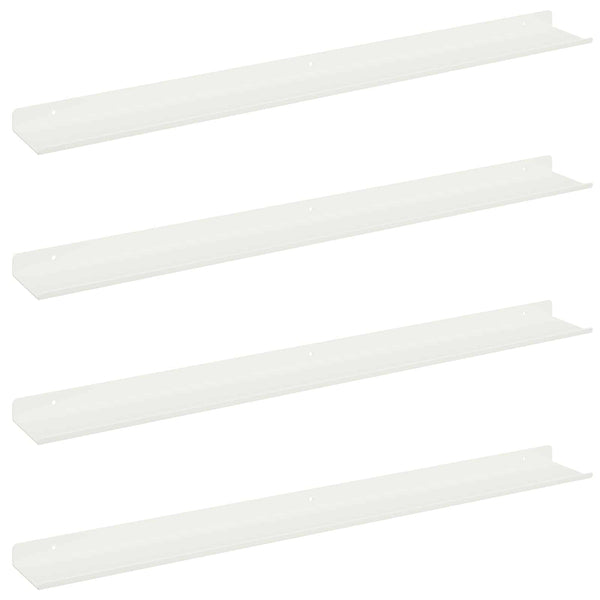 Schwebendes Wandregal, 80cm, Weiß, 4er Set