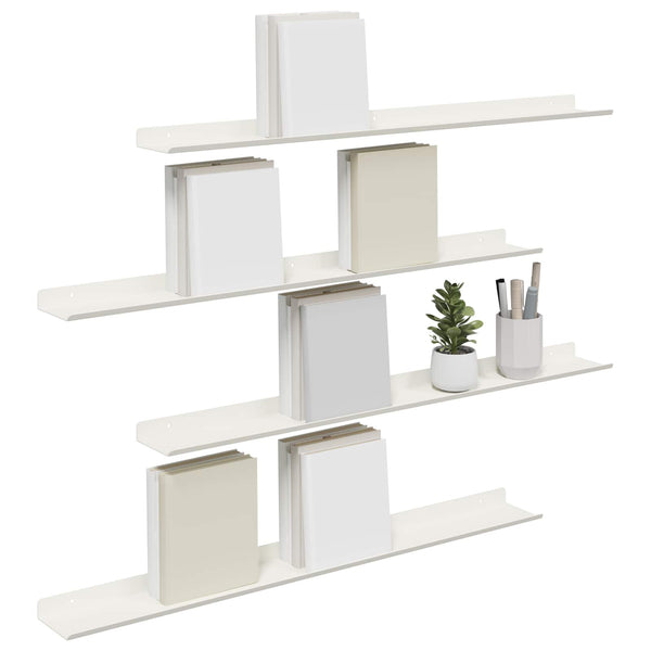 Schwebendes Wandregal, 80cm, Weiß, 4er Set