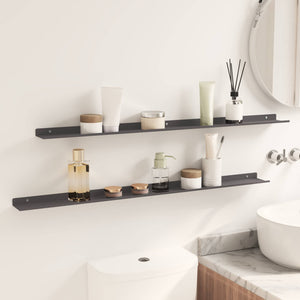 Schwebendes Regal Schwarz 100cm, 2er-Set