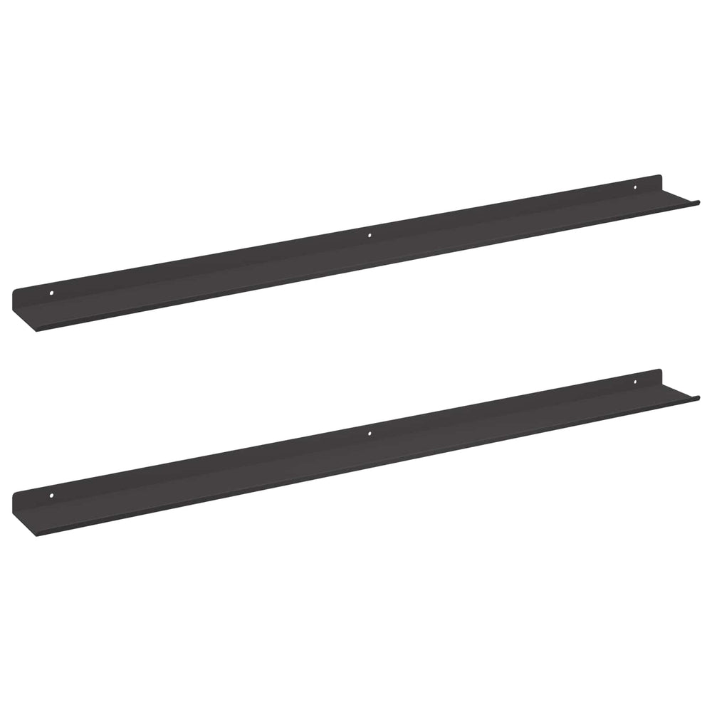 Schwebendes Regal Schwarz 100cm, 2er-Set