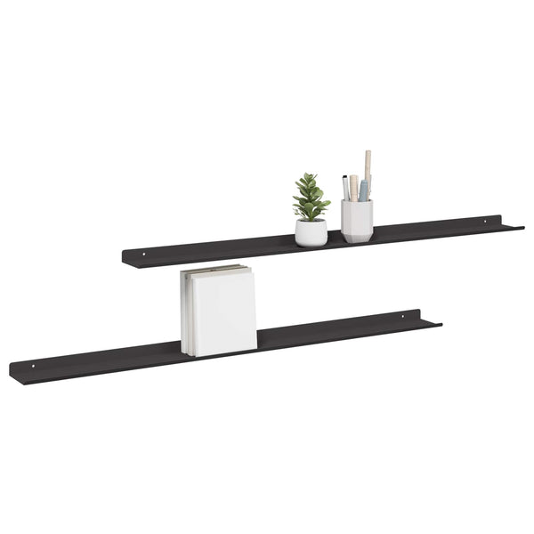 Schwebendes Regal Schwarz 100cm, 2er-Set