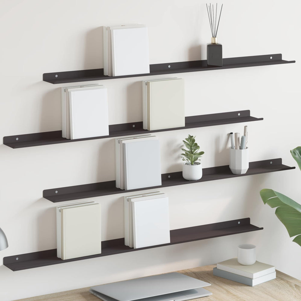 Schwebendes Regal Schwarz 100cm, 4er Set