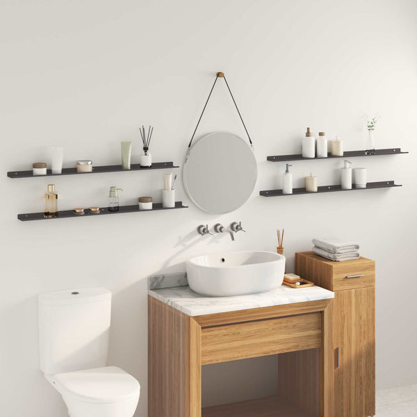 Schwebendes Regal Schwarz 100cm, 4er Set