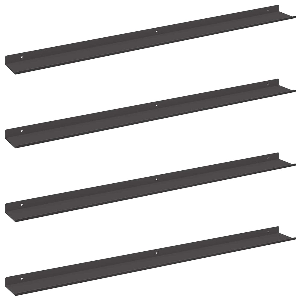 Schwebendes Regal Schwarz 100cm, 4er Set