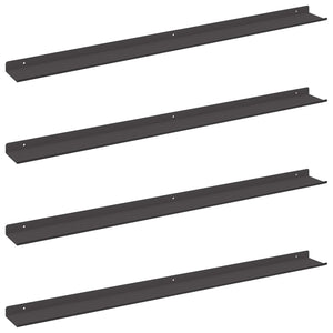 Schwebendes Regal Schwarz 100cm, 4er Set