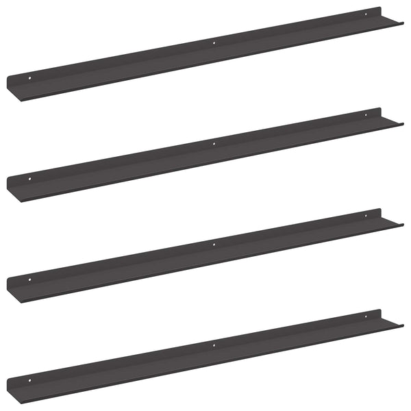 Schwebendes Regal Schwarz 100cm, 4er Set