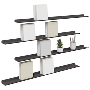 Schwebendes Regal Schwarz 100cm, 4er Set