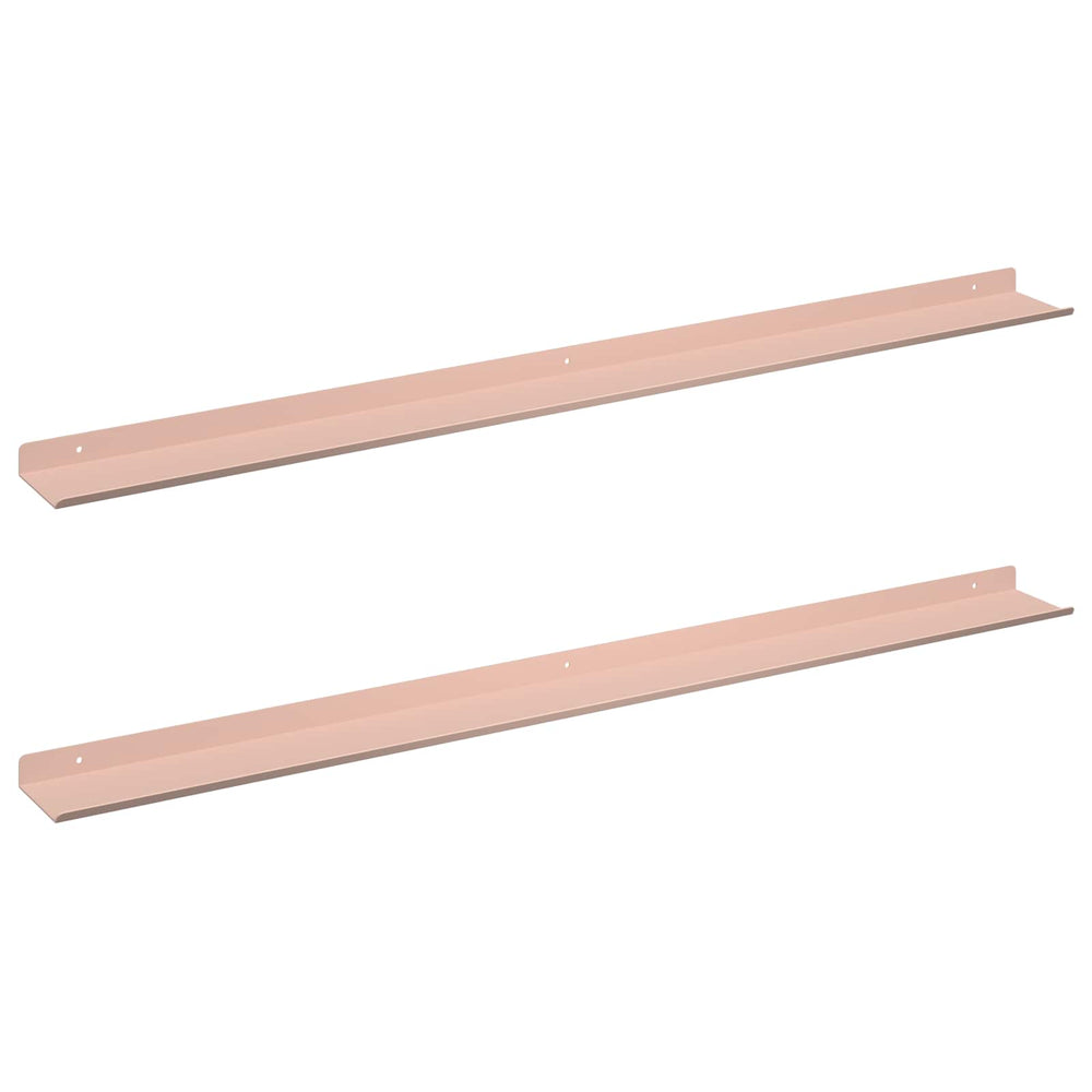vidaXL Étagère flottante 2 pcs Rose 100 x 9 x 2,5 cm Acier