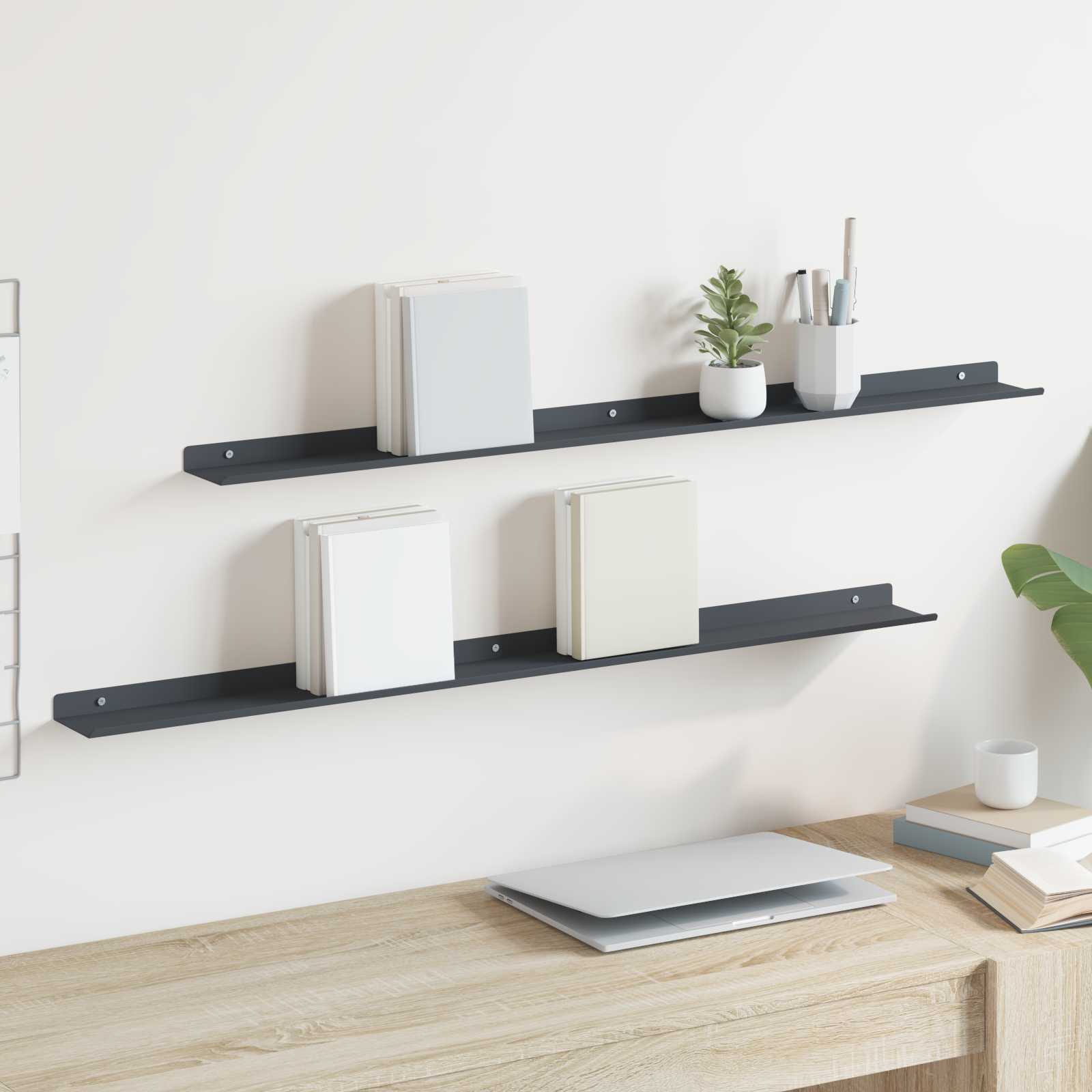 Schwebendes Regal Anthrazit 100cm 2er Set