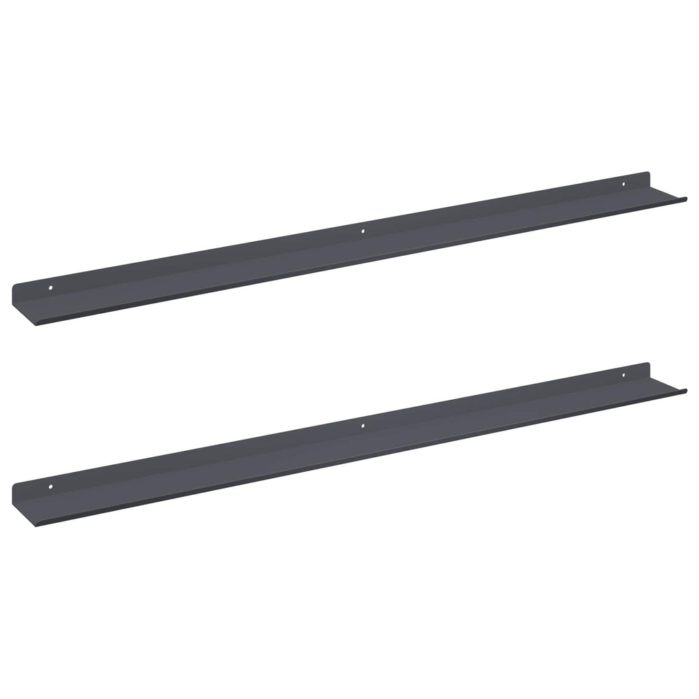 vidaXL Étagère flottante 2 pcs Anthracite 100 x 9 x 2,5 cm Acier