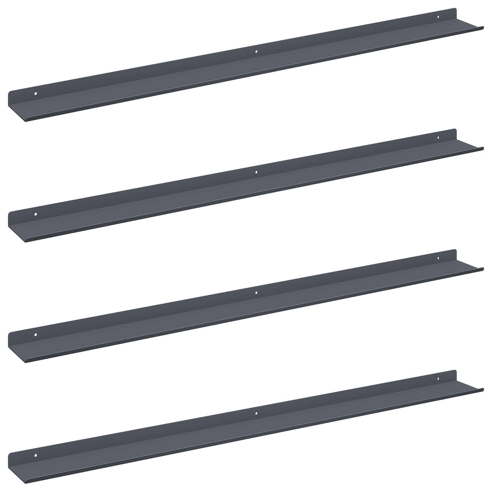 vidaXL Étagère murale 4 pcs Anthracite 100 x 9 x 2,5 cm Acier