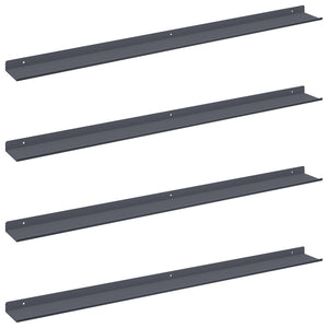 Schwebendes Regal Anthrazit, 4er-Set