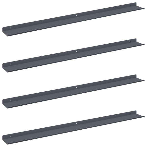 Schwebendes Regal Anthrazit, 4er-Set