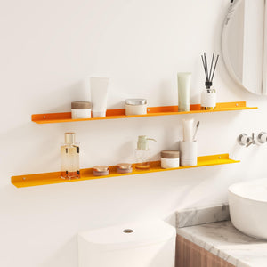 Schwebendes Regal Senfgelb 100cm 2er-Set