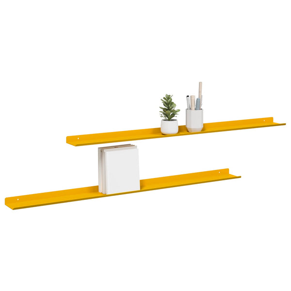 Schwebendes Regal Senfgelb 100cm 2er-Set