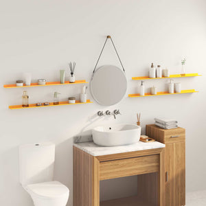 Schwebendes Regal, 4er Set, Senfgelb