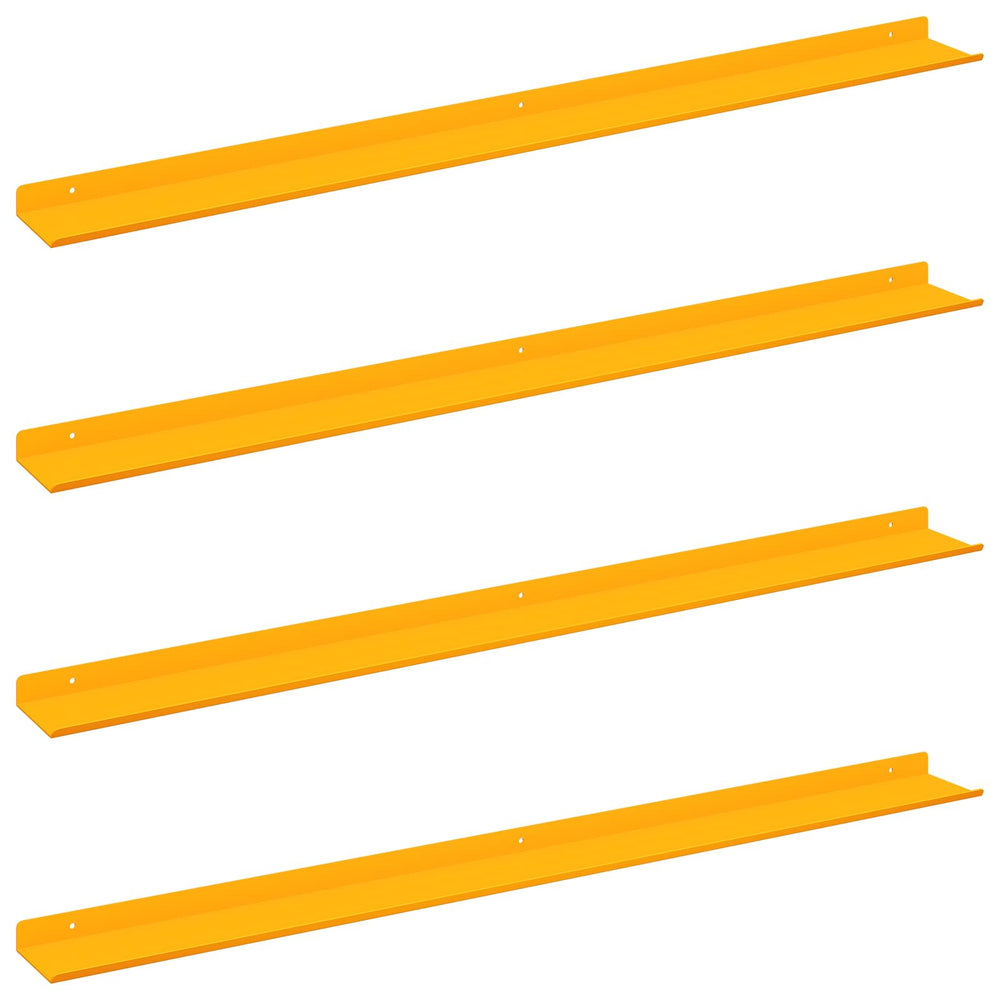 Schwebendes Regal, 4er Set, Senfgelb