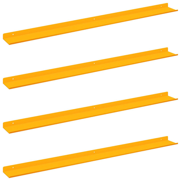 Schwebendes Regal, 4er Set, Senfgelb