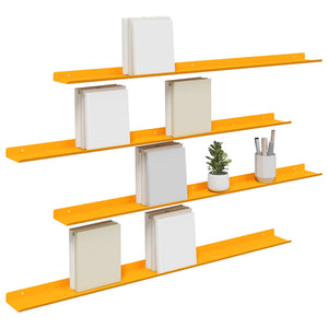 Schwebendes Regal, 4er Set, Senfgelb