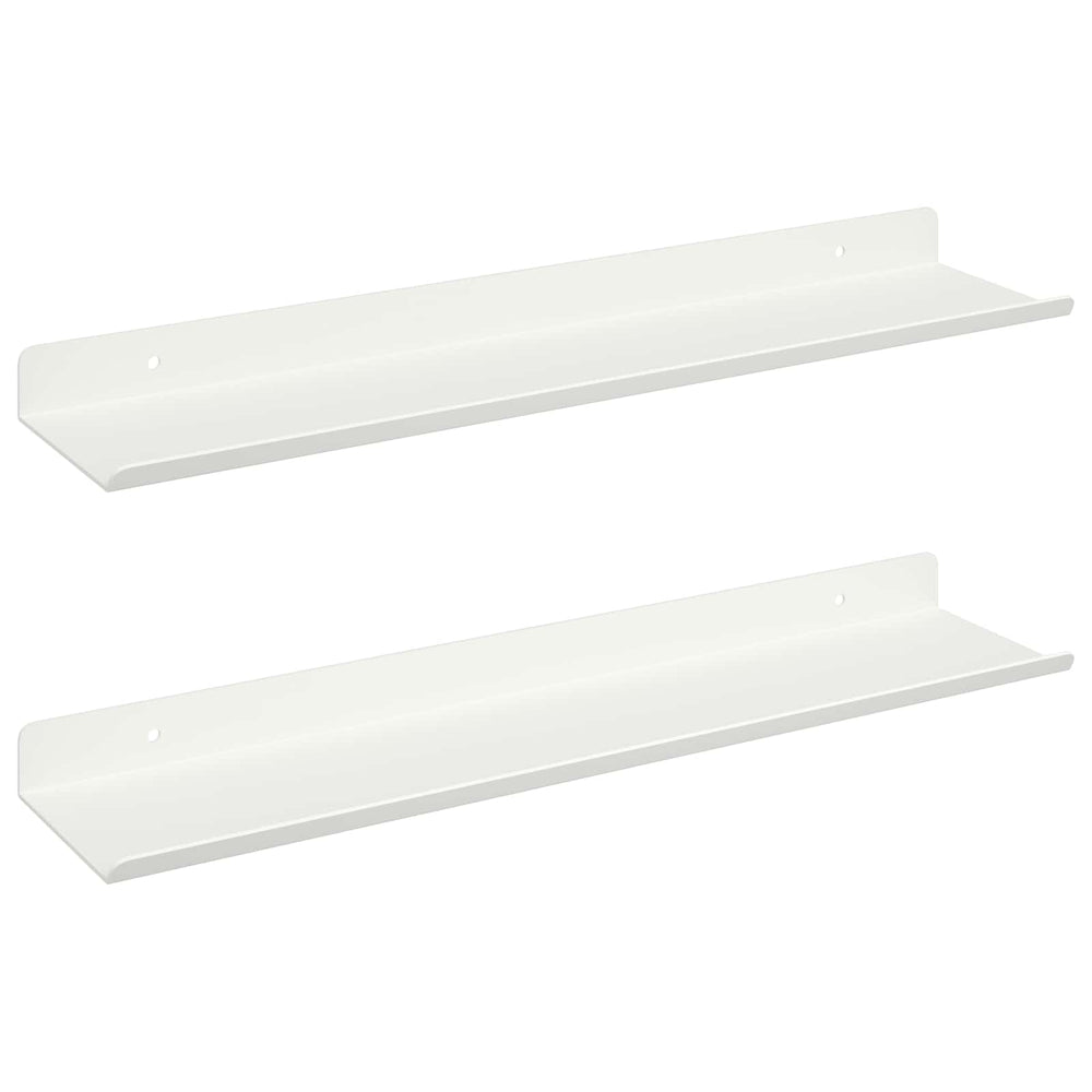 vidaXL Étagère murale flottante 2 pcs Blanc 100 x 9 x 2,5 cm Acier