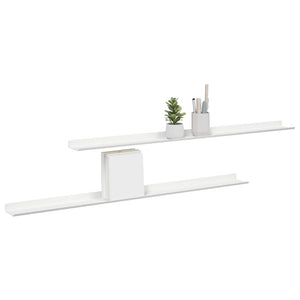 Schwebendes Regal, 2er Set, Weiß, 100cm