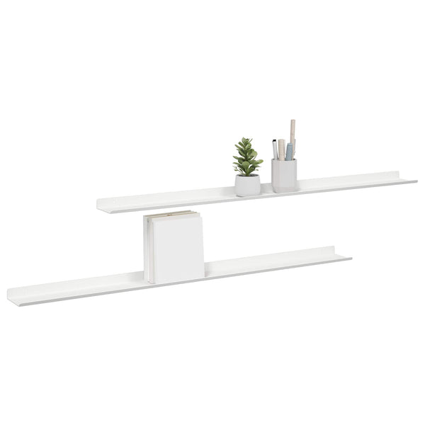 Schwebendes Regal, 2er Set, Weiß, 100cm