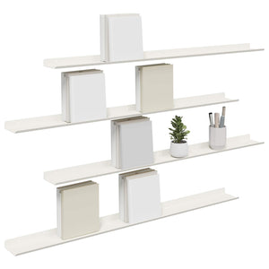 Schwebendes Regal, 4er-Set, Weiß, 100cm