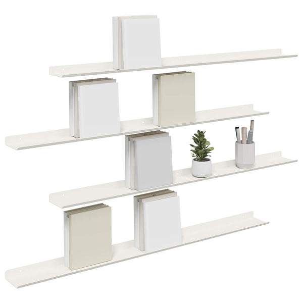 Schwebendes Regal, 4er-Set, Weiß, 100cm