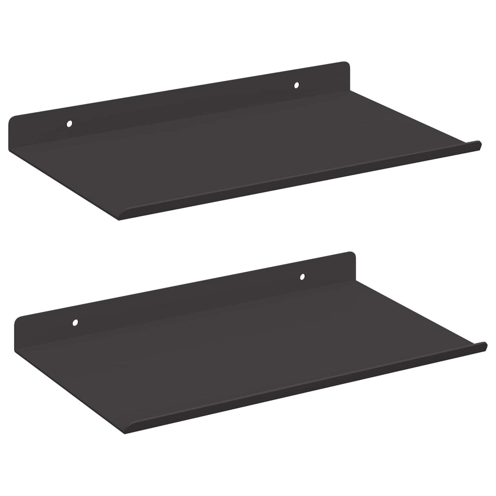 vidaXL Étagère flottante 2 pcs Noir 30 x 17,5 x 2,5 cm Acier