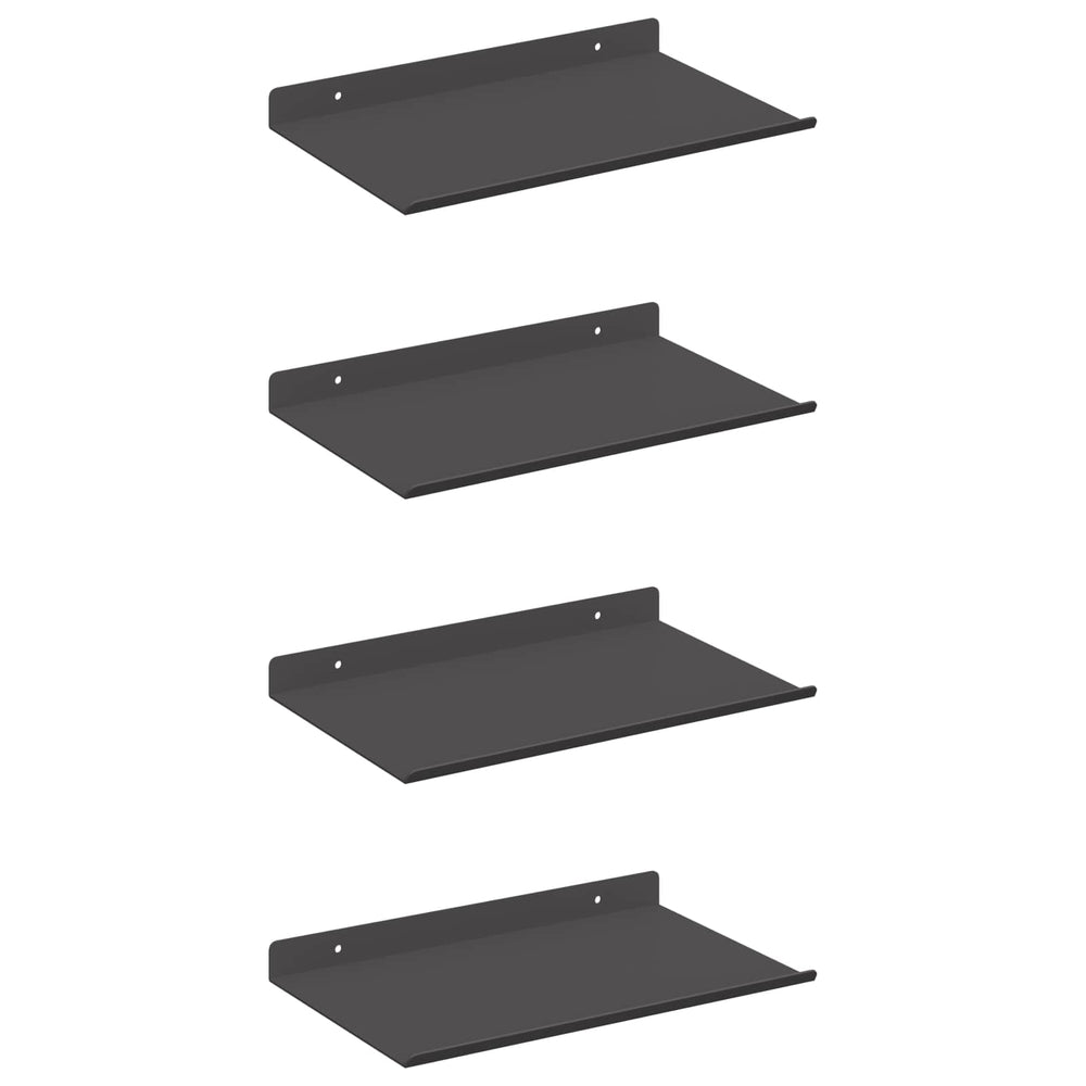 Schwebendes Regal, 4er-Set, Schwarz, 30cm