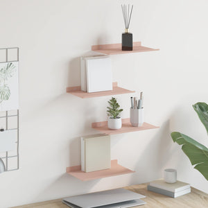 Schwebendes Regal Rosa, 4er-Set