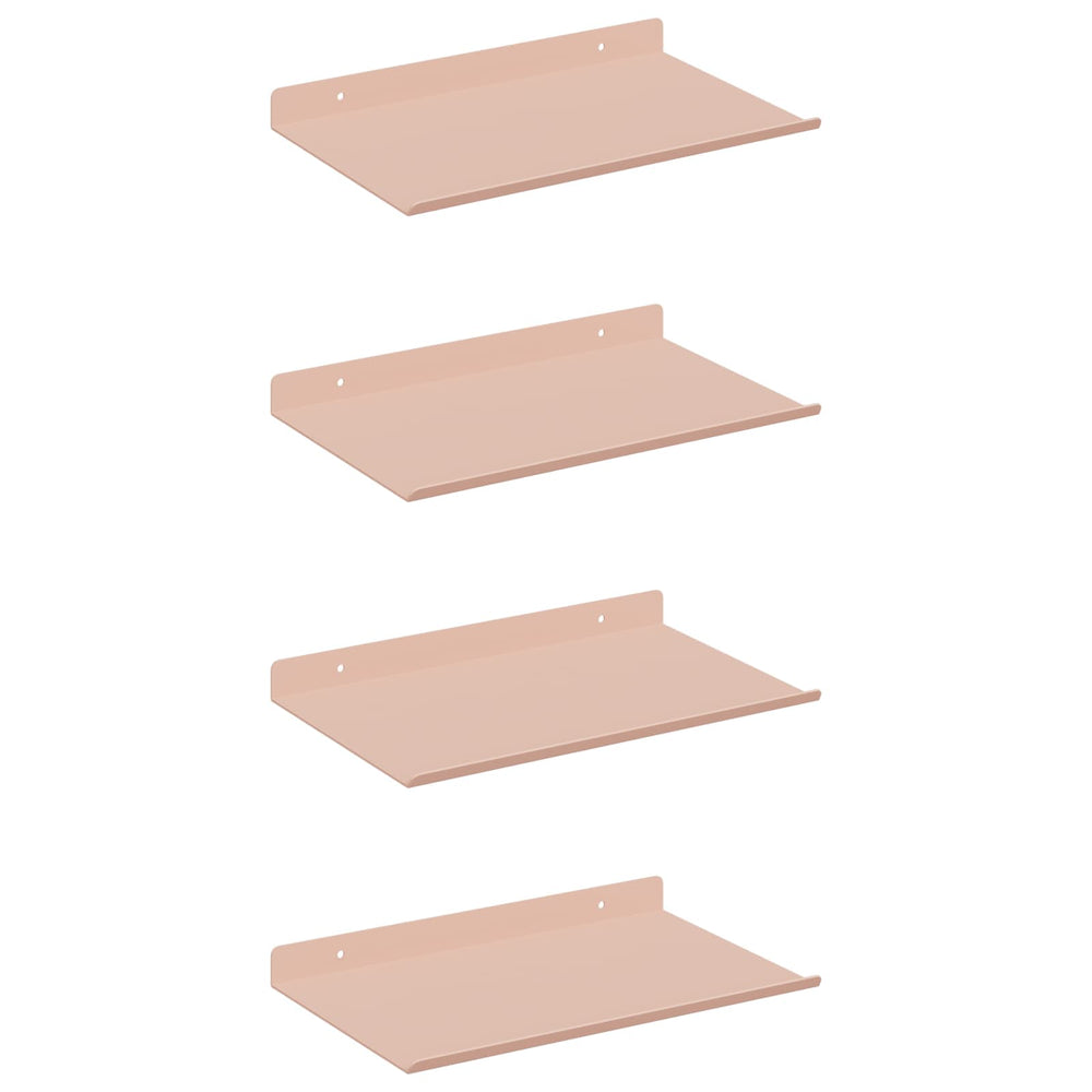vidaXL Étagère flottante 4 pcs Rose 30 x 18 x 2,5 cm Acier