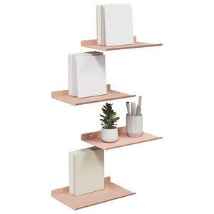 Schwebendes Regal Rosa, 4er-Set