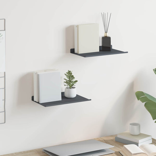 Schwebendes Regal Anthrazit 2er Set