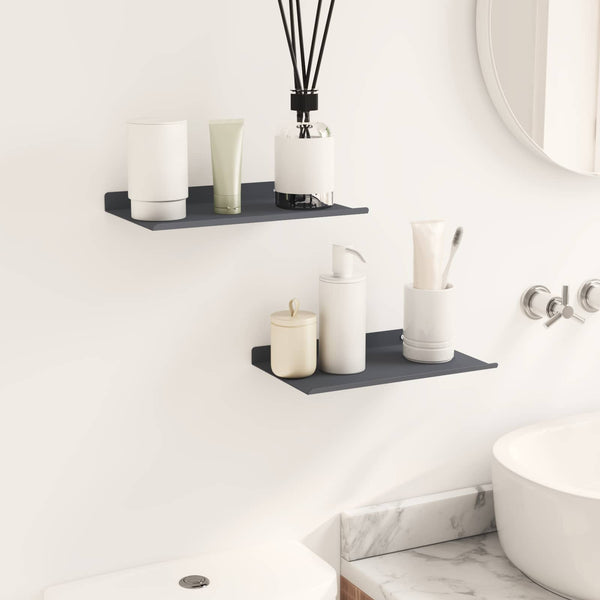 Schwebendes Regal Anthrazit 2er Set
